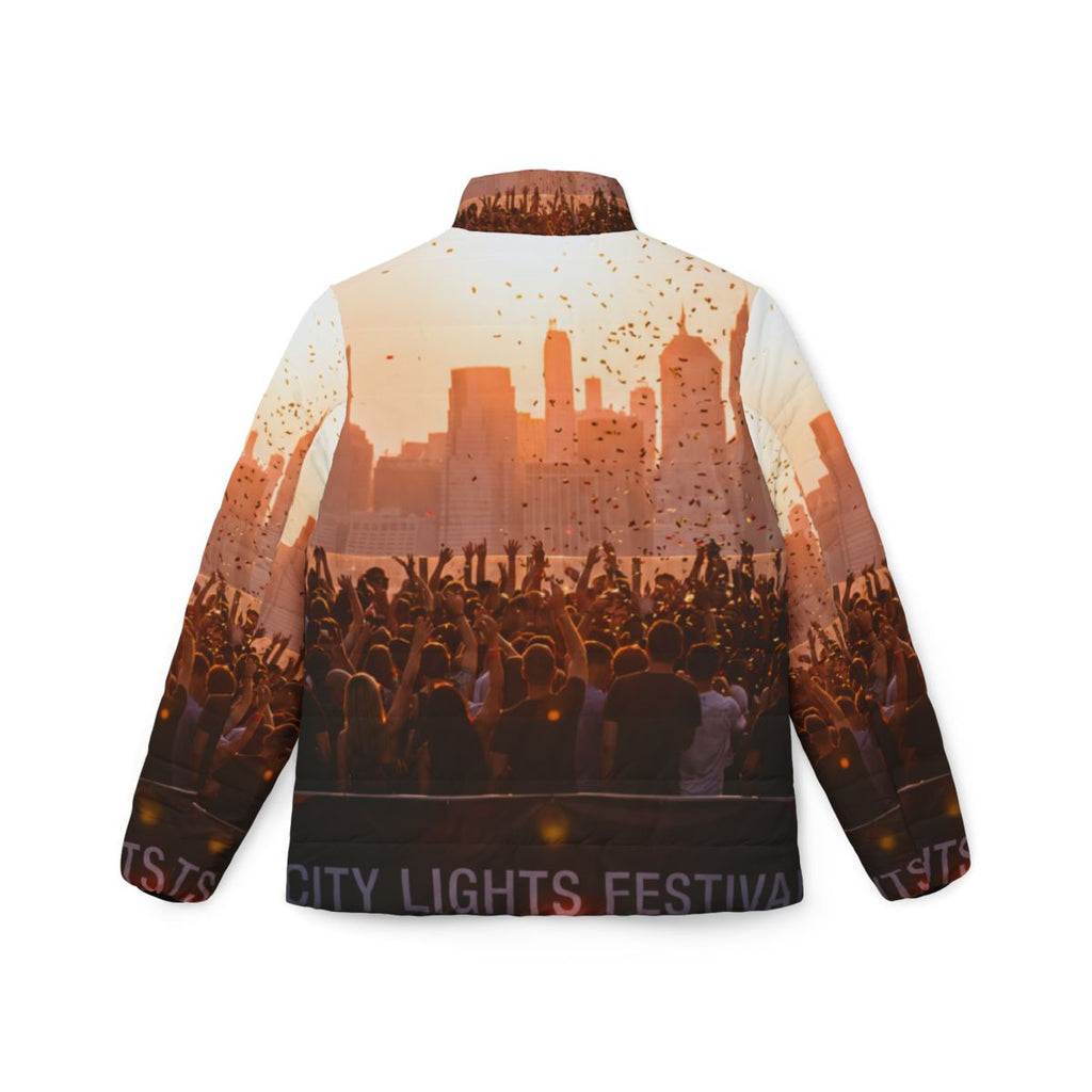 Women's Puffer Jacket - City Lights | Echovira Gallery