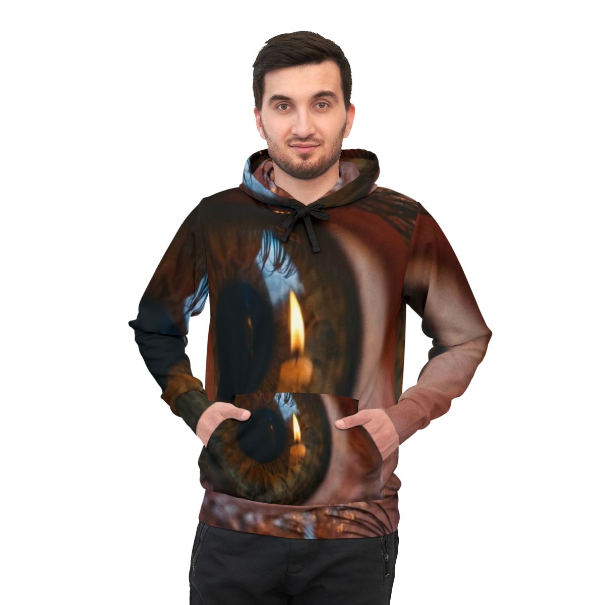 Men's Athletic Hoodie - Amber Iris Reflection Fine Art Print...