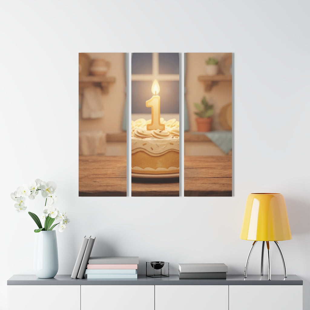 Acrylic Prints Triptych - Sweet Birthday Cake — Portrait |...