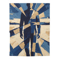 Geometric Silhouette Navy Baby Swaddle Blanket
