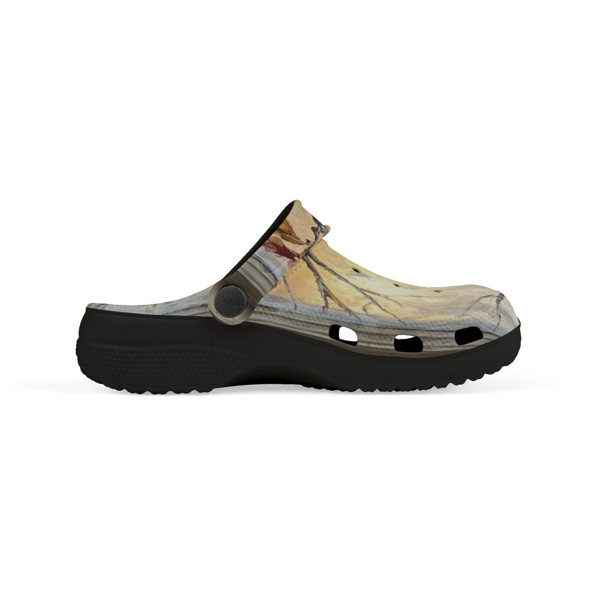 Kids' Clogs with Winter Window Landscape Art