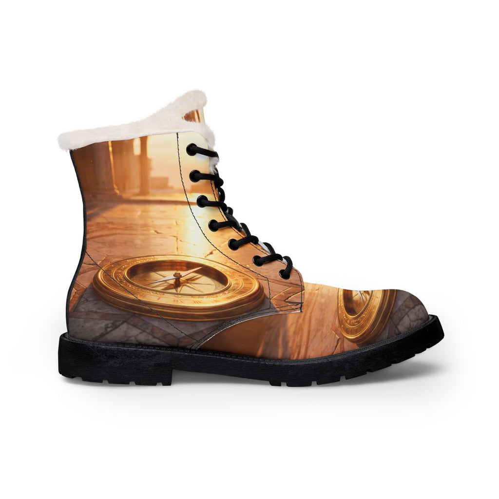 Women's Fur & Leather Boots - Golden Meridian | Echovira...