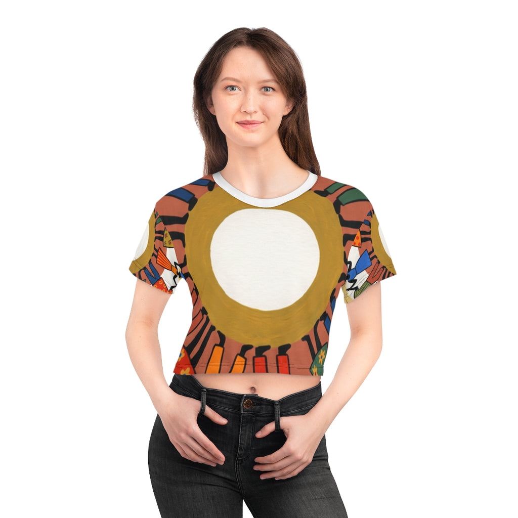 Crop Tee - Unity Mandala Folk Art | Echovira Gallery