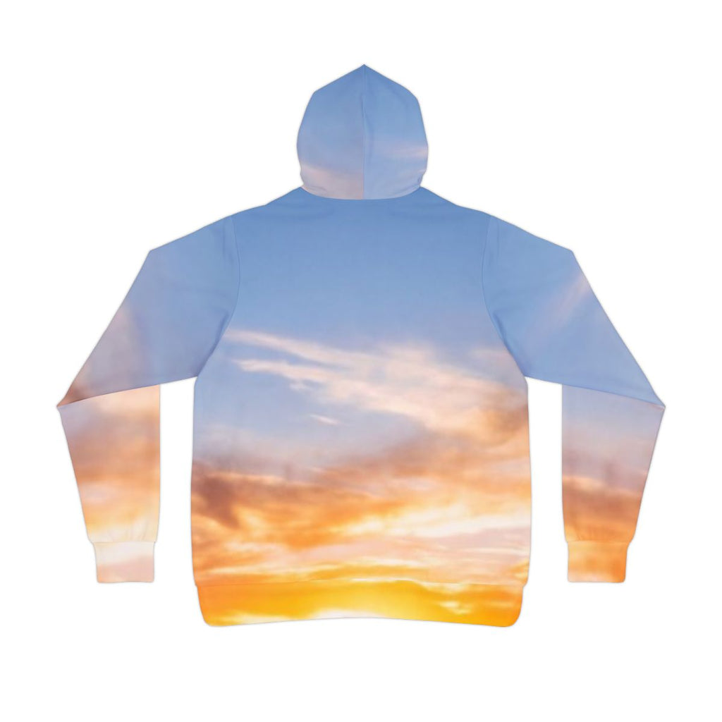 Men's Athletic Hoodie - Sunset Mountain Trail | Echovira...