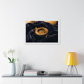 Framed Brass Sundial Horizontal Poster White Frame