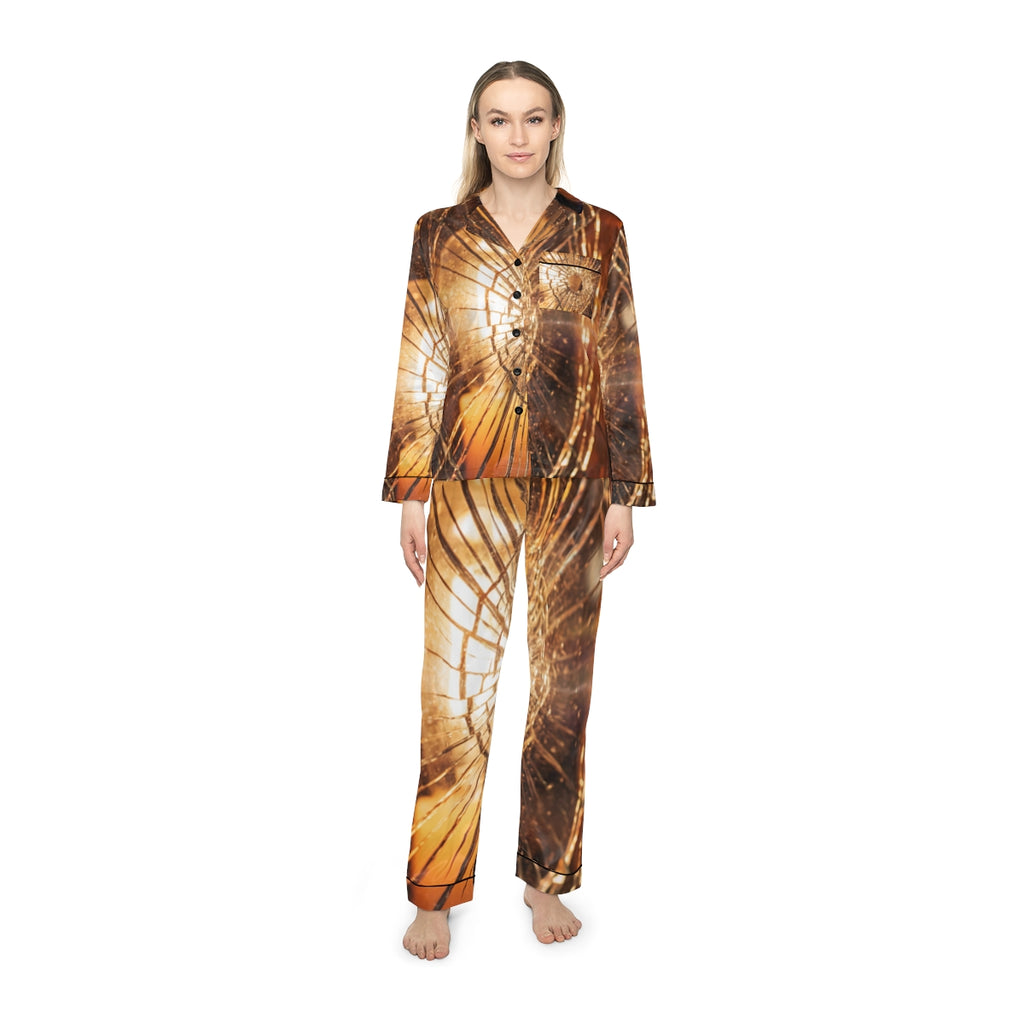 Women's Satin Pajamas - Cinematic Tension