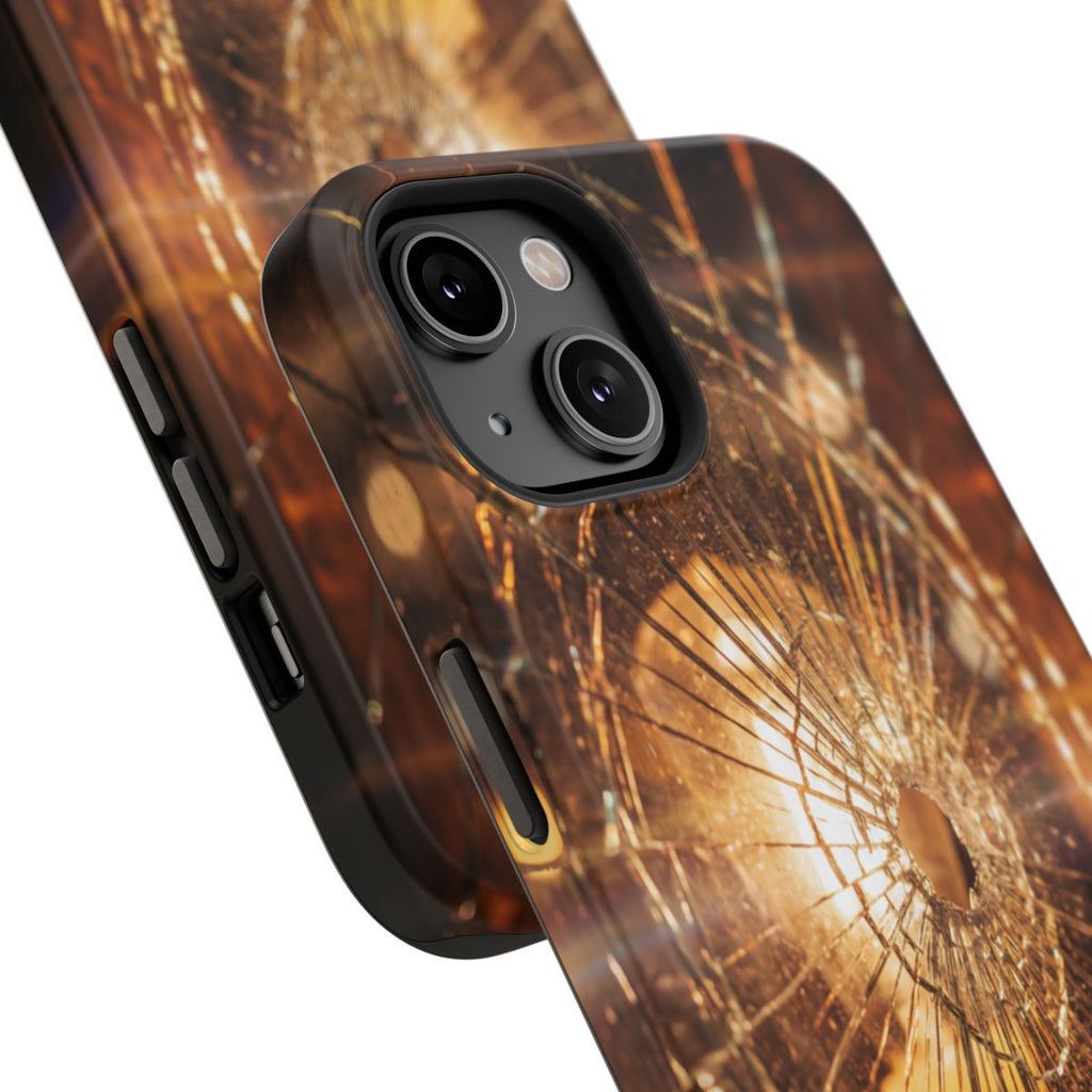 Impact-Resistant Cases - Golden Fractures Moody Shattered...
