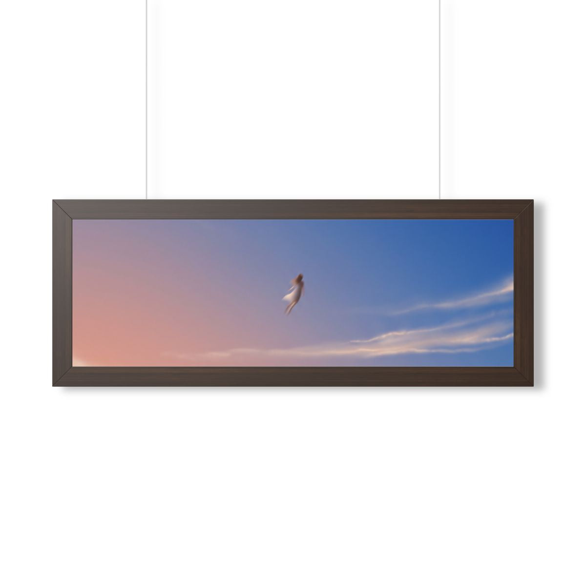 Framed Horizontal Poster - Horizon Sky Calm — Walnut (14×11...
