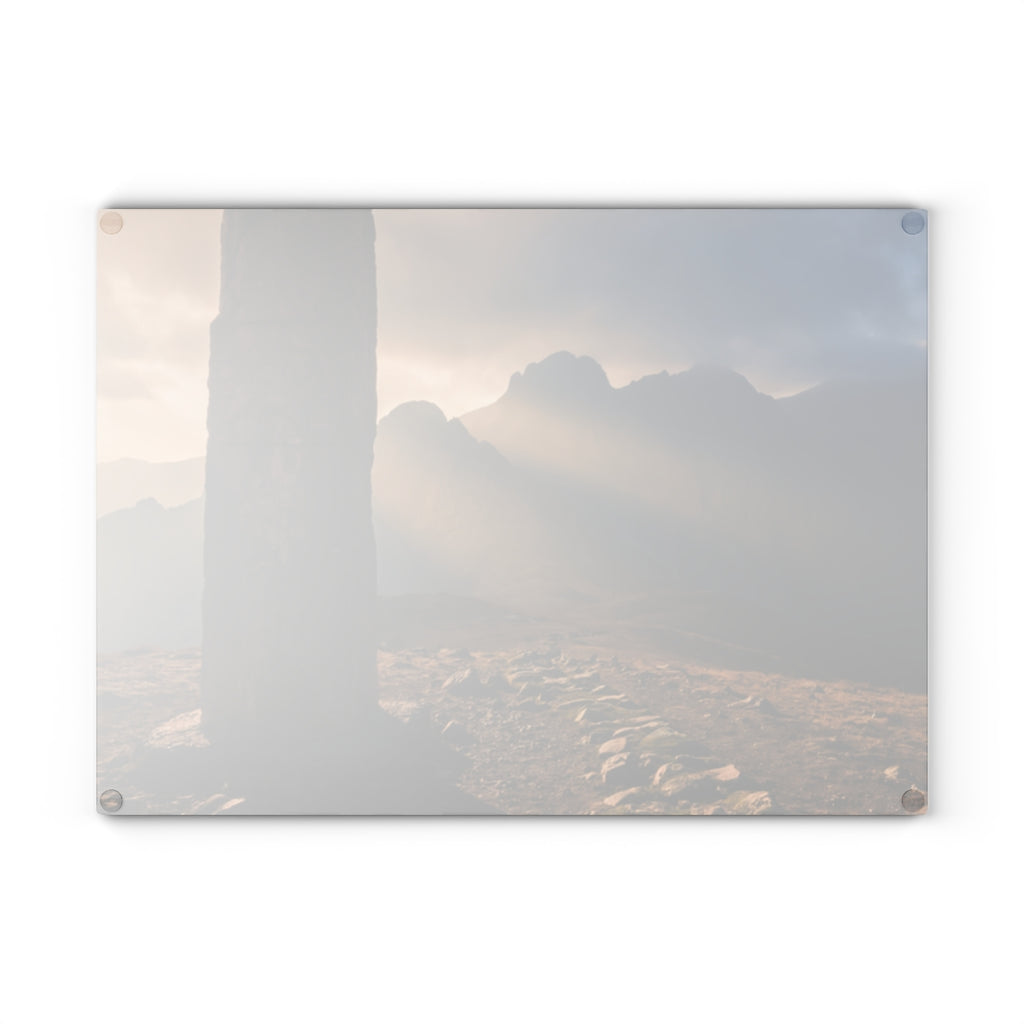 Glass Cutting Board - Mystic Peaks