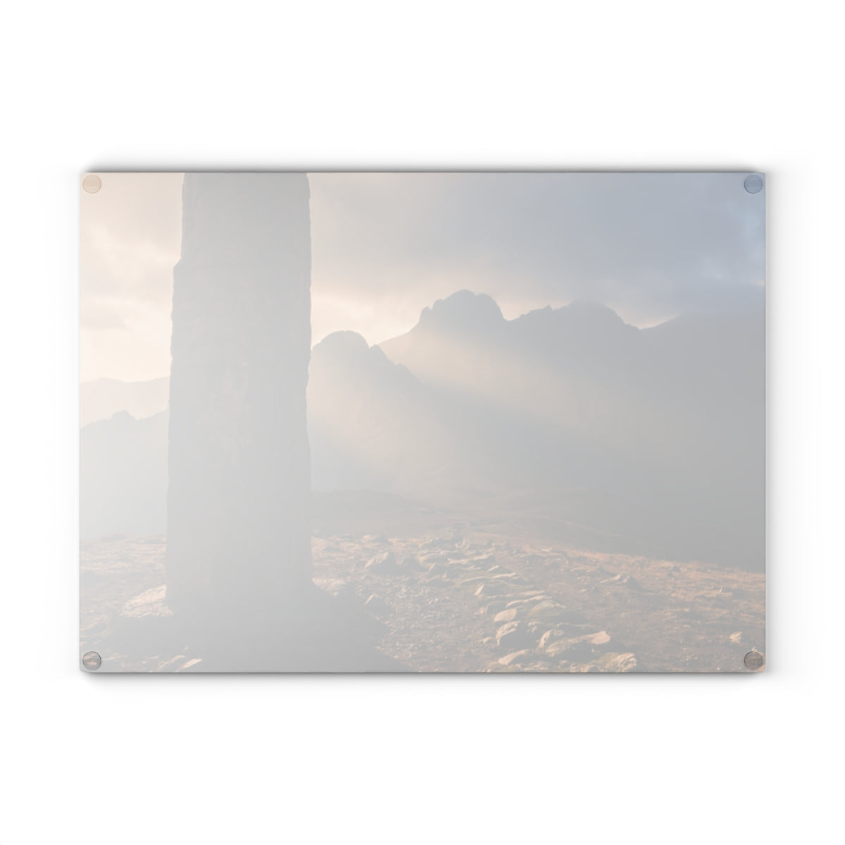 Glass Cutting Board - Mystic Peaks