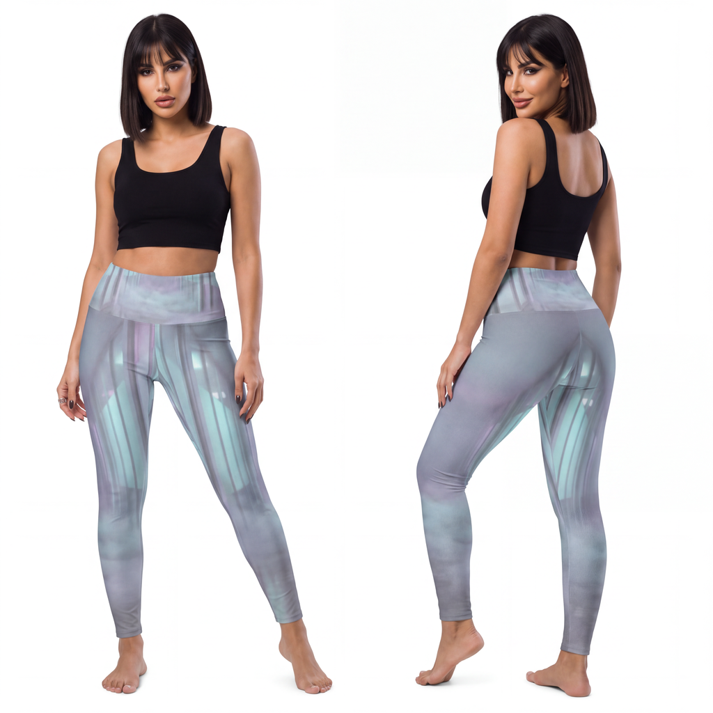 Women's Yoga Pants - Liminal Corridor Fog Art Print |...