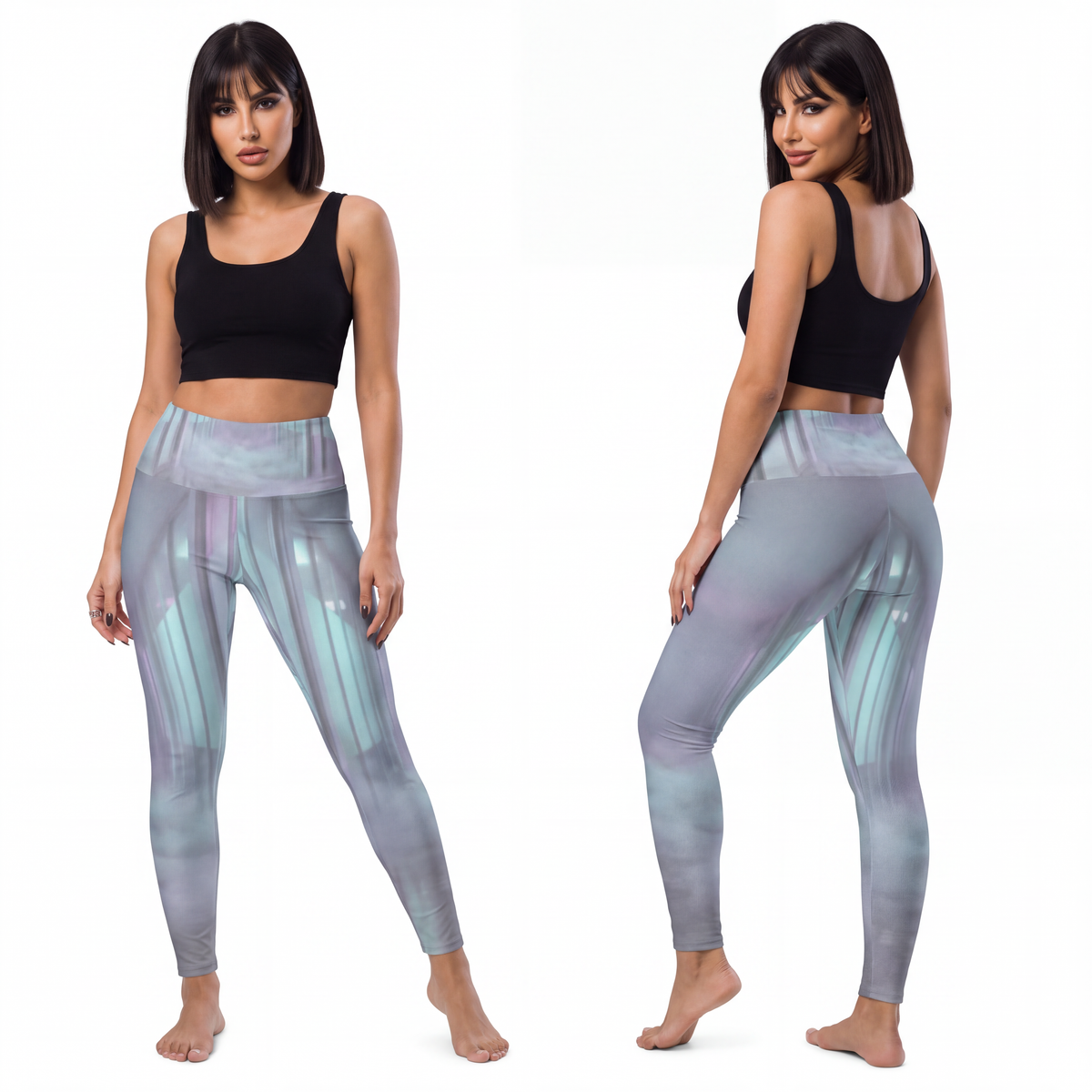 Women's Yoga Pants - Liminal Corridor Fog Art Print |...