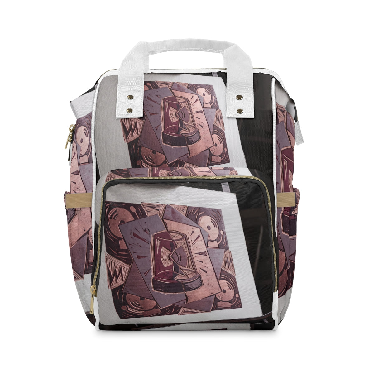 Metronome Diaper Backpack Linocut Art