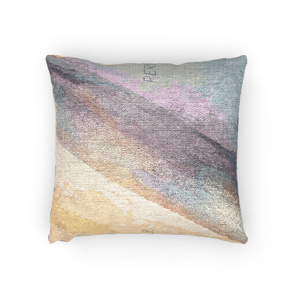 Woven Pillow - Amber Periwinkle Elegance | Echovira Gallery