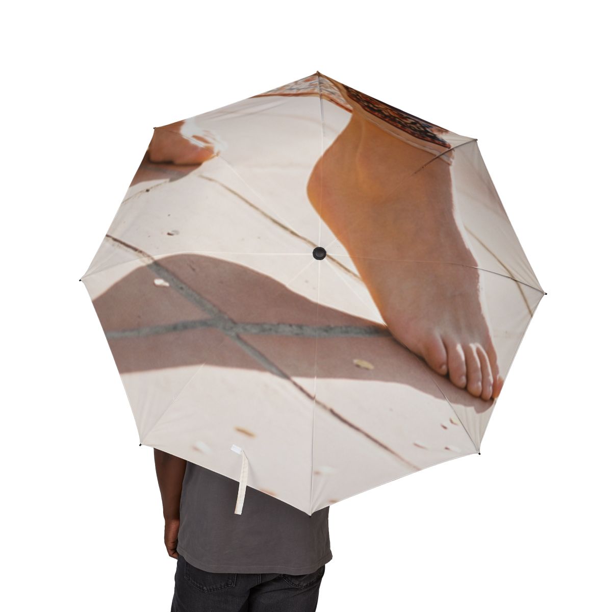 Semi-Automatic Foldable Umbrella - Sunkissed Boho Steps |...