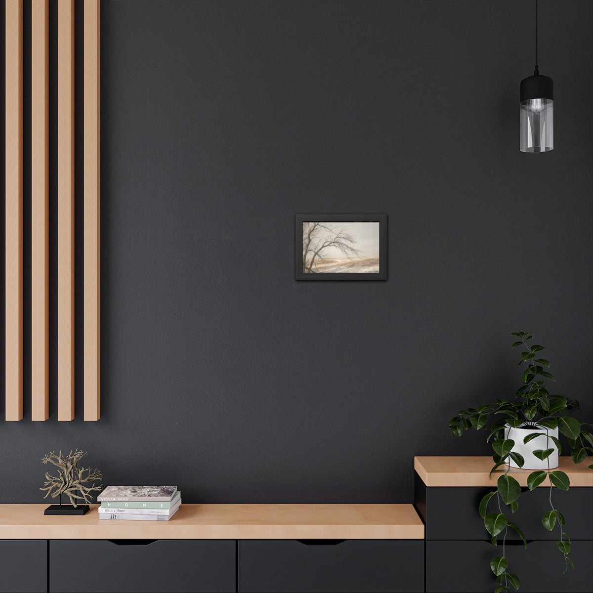 Framed Poster - Minimalist Winter Tree — Landscape