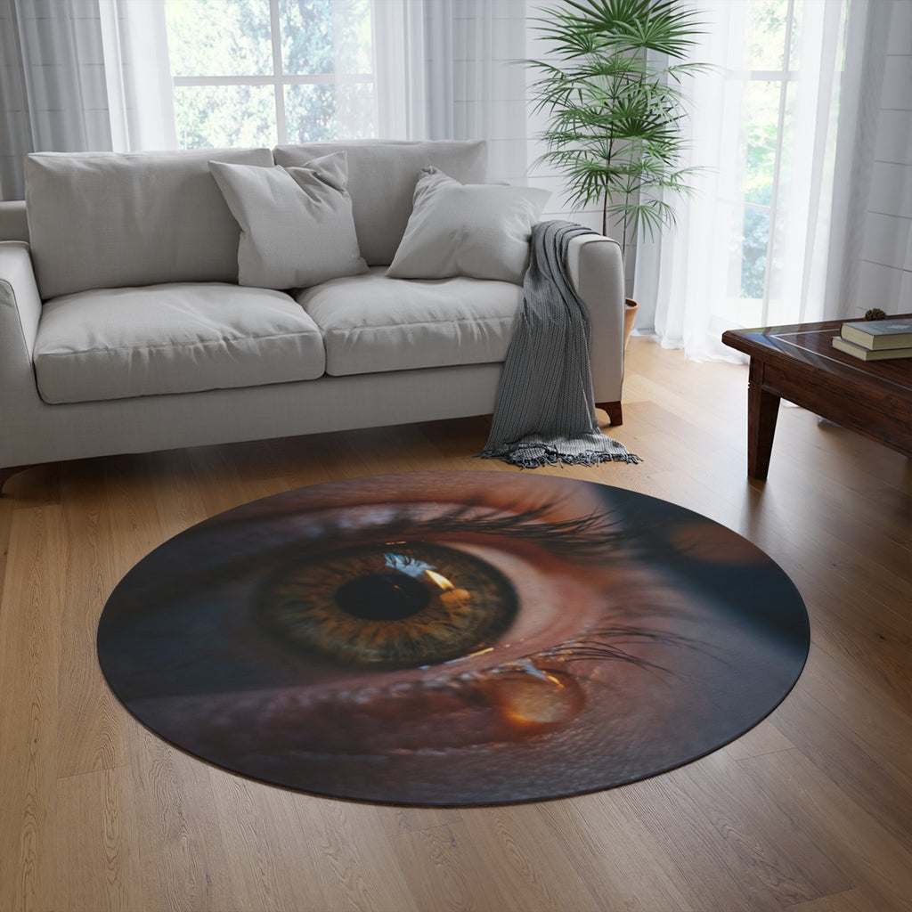 Round Rug - Golden Flame Focus