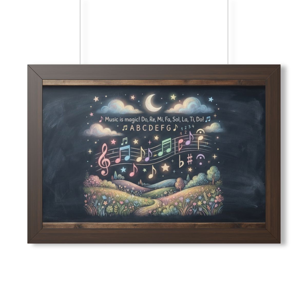 Framed Horizontal Poster - Melody Meadows — Walnut (14×11......