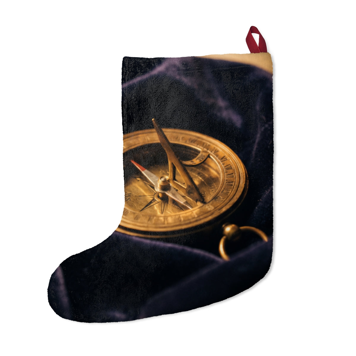 Vintage Brass Sundial Compass Holiday Stocking