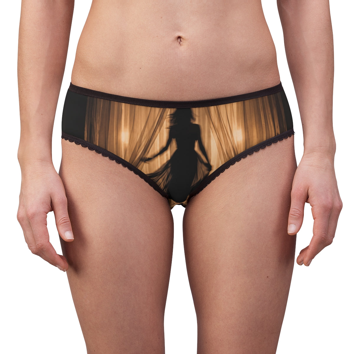 Women's Briefs - Golden Silhouette Art - Ethereal Curtain......