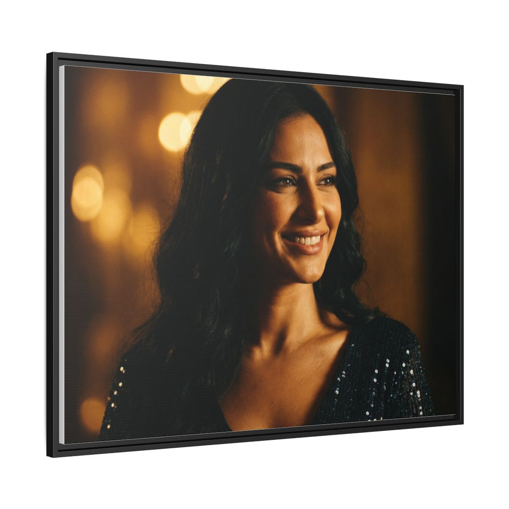 Framed Canvas Art - Golden Glamour — Black / 1.25"