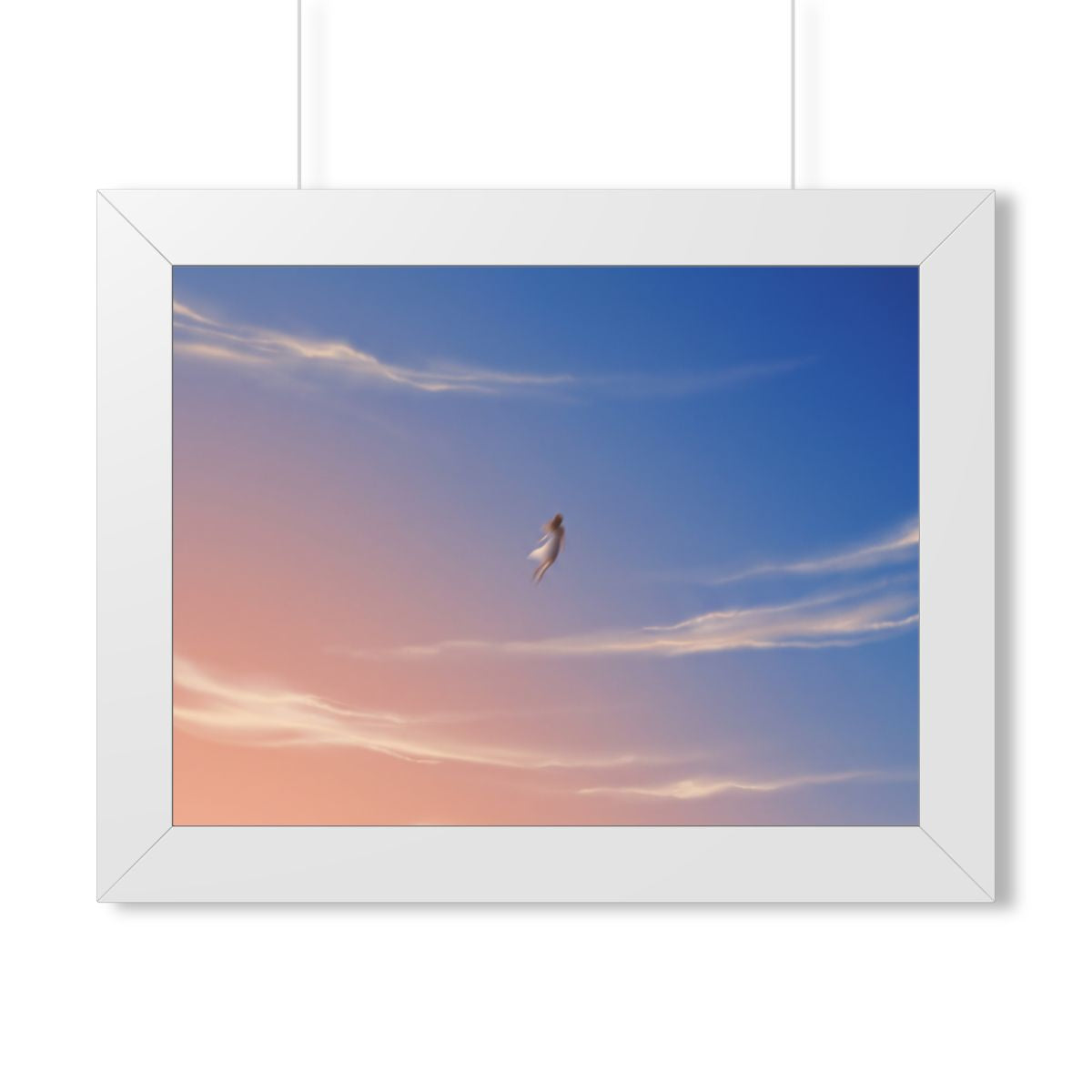 Framed Horizontal Poster - Horizon Sky Calm — White (14×11...