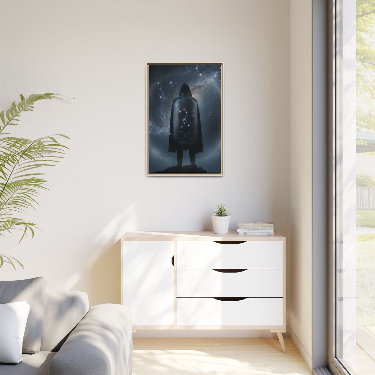 Matte Canvas, Framed - Cosmic Sentinel Orion Constellation...