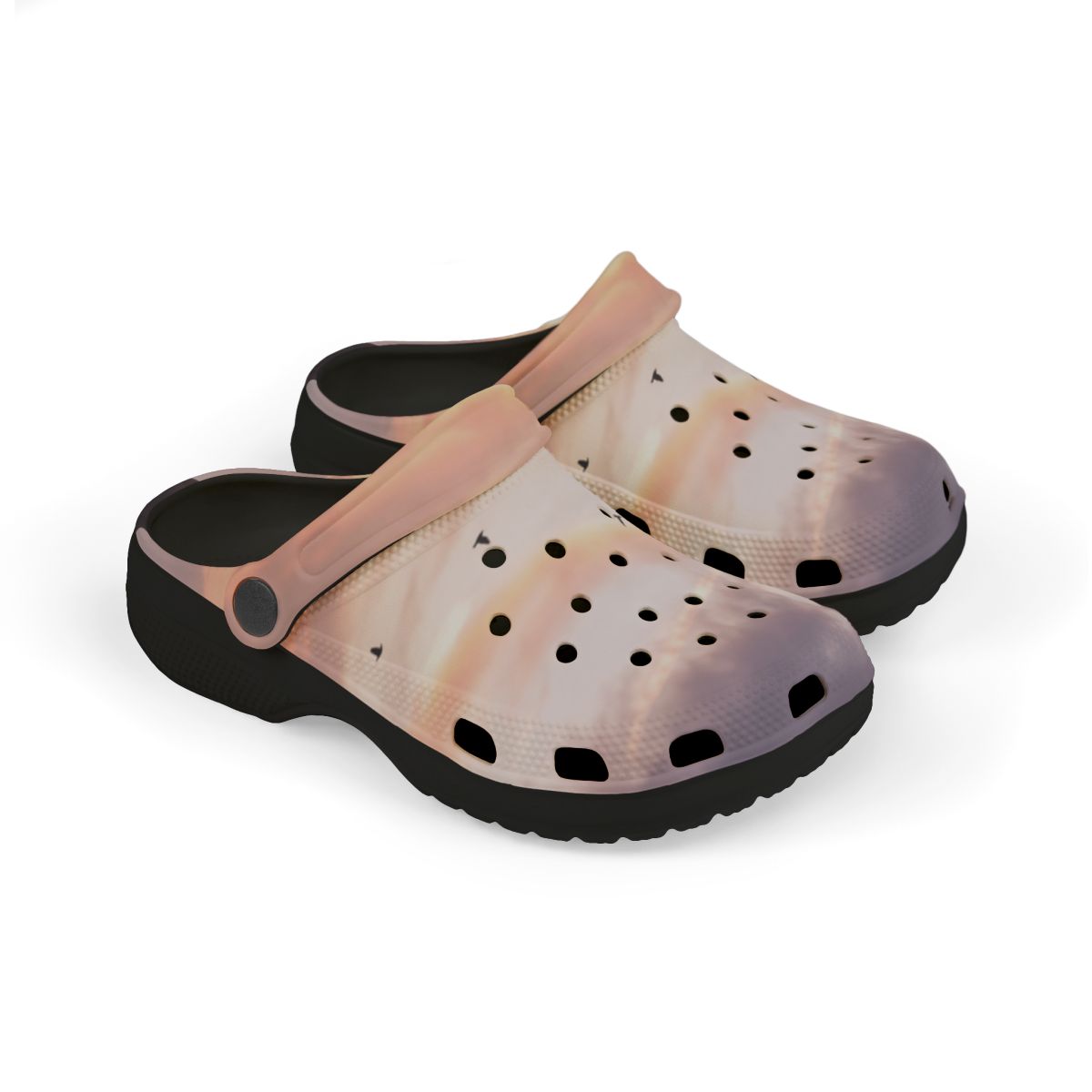 Kids' Clogs with Solitary Dawn Landscape Art