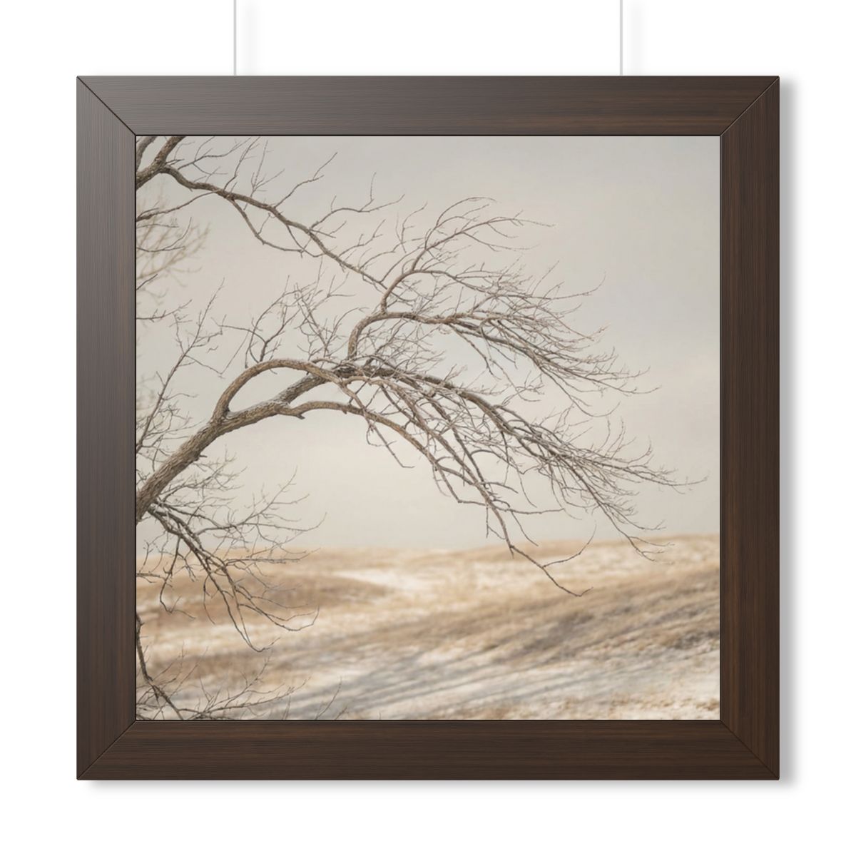 Framed Vertical Poster - Winter Branch Solitude Landscape —...