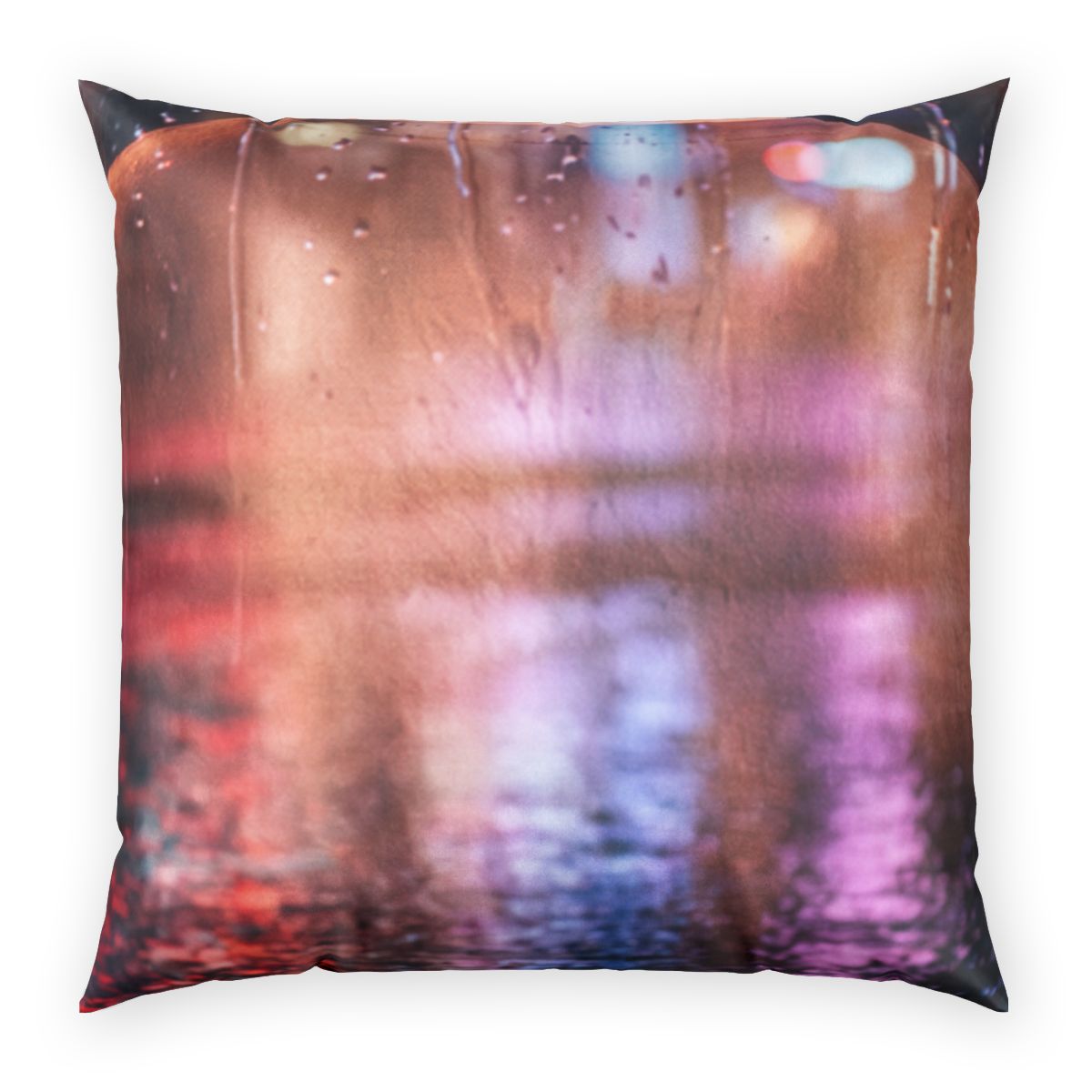 Poly Velvet Pillow - Nocturnal Neon Reflections | Echovira...