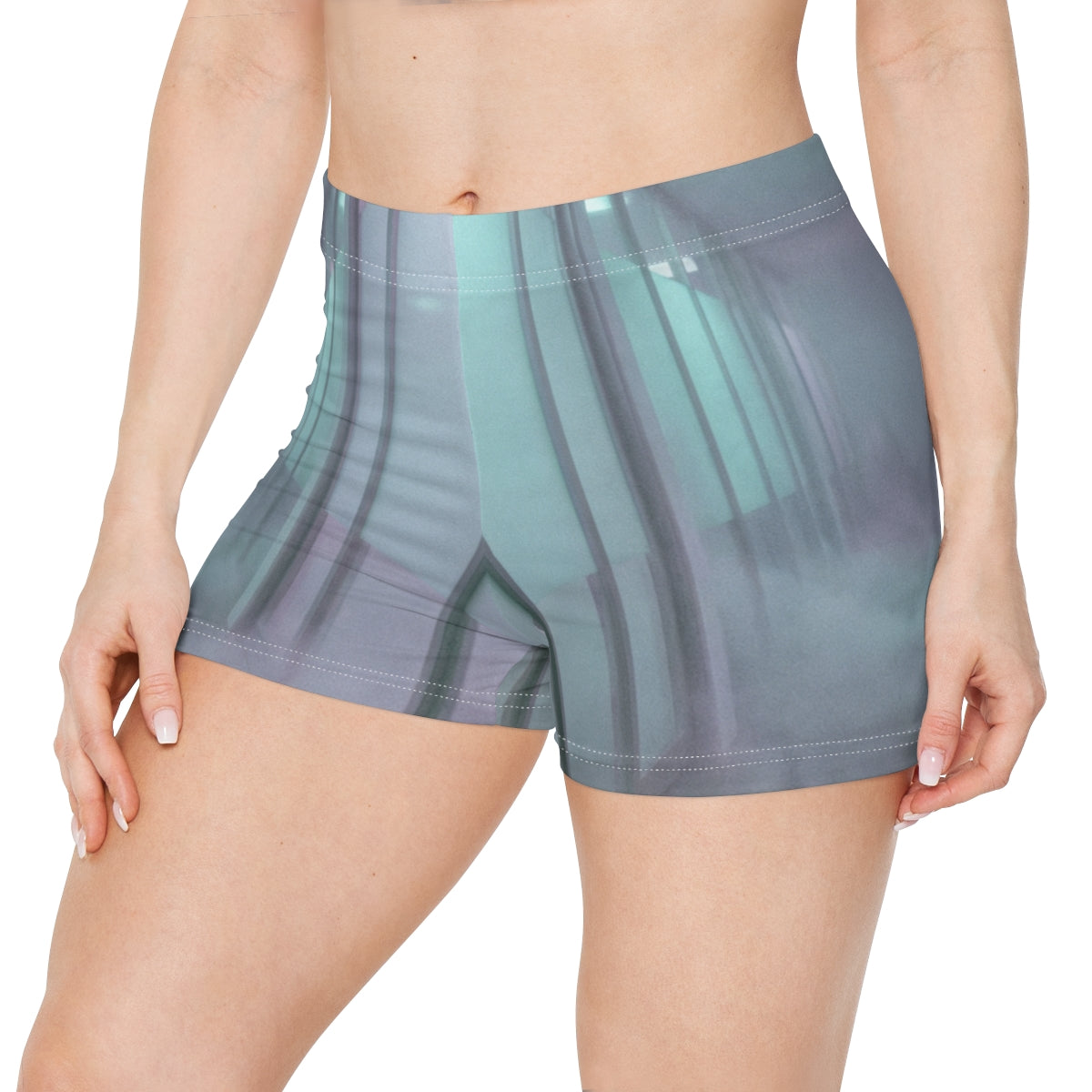 Women's Shorts - Liminal Corridor Fog Art Print | Echovira...