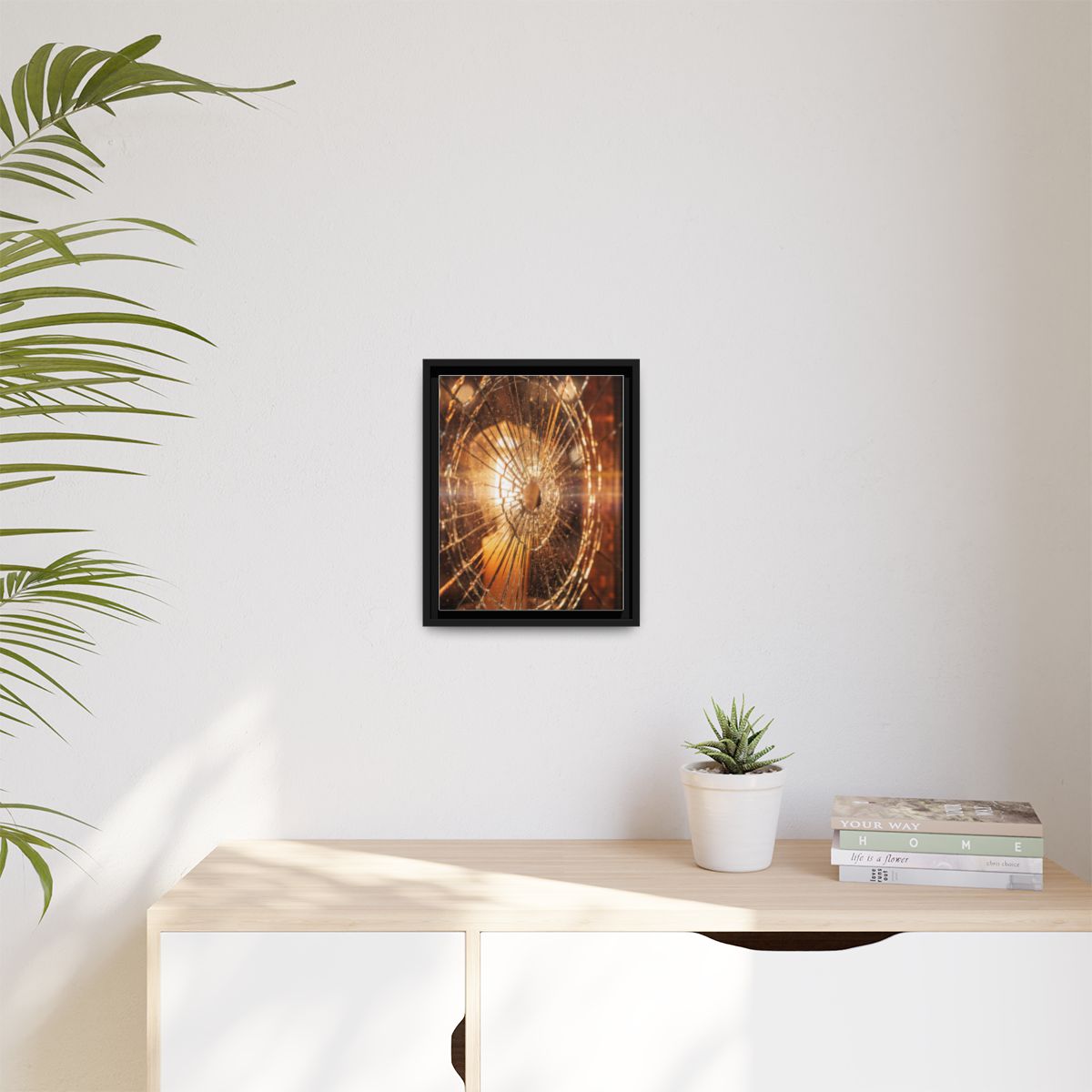 Matte Canvas, Framed - Golden Fractured Art — Black / 1.25"...