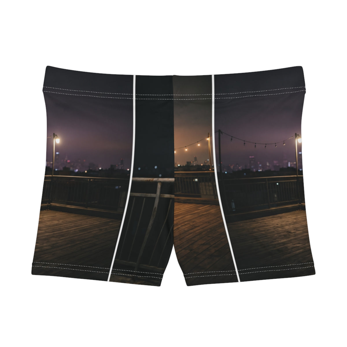 Women's Shorts with City Skyline Art