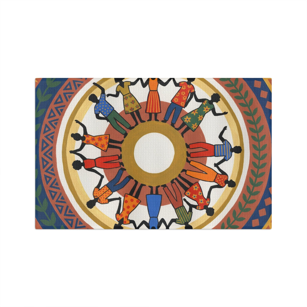 Microfiber Tea Towel - Unity Mandala Folk Art | Echovira...