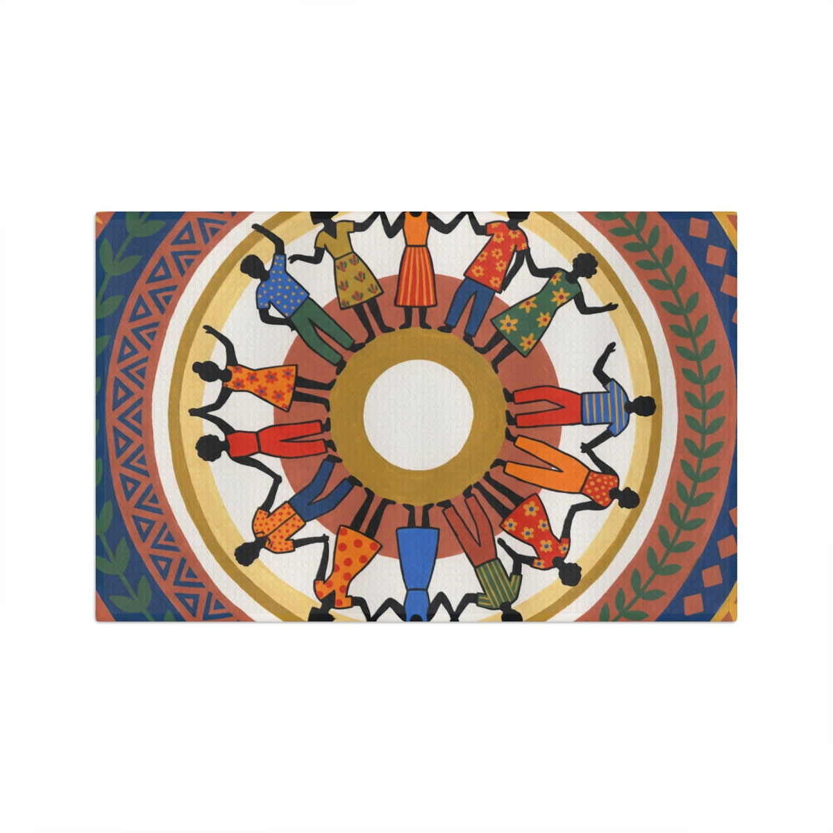 Microfiber Tea Towel - Unity Mandala Folk Art | Echovira...