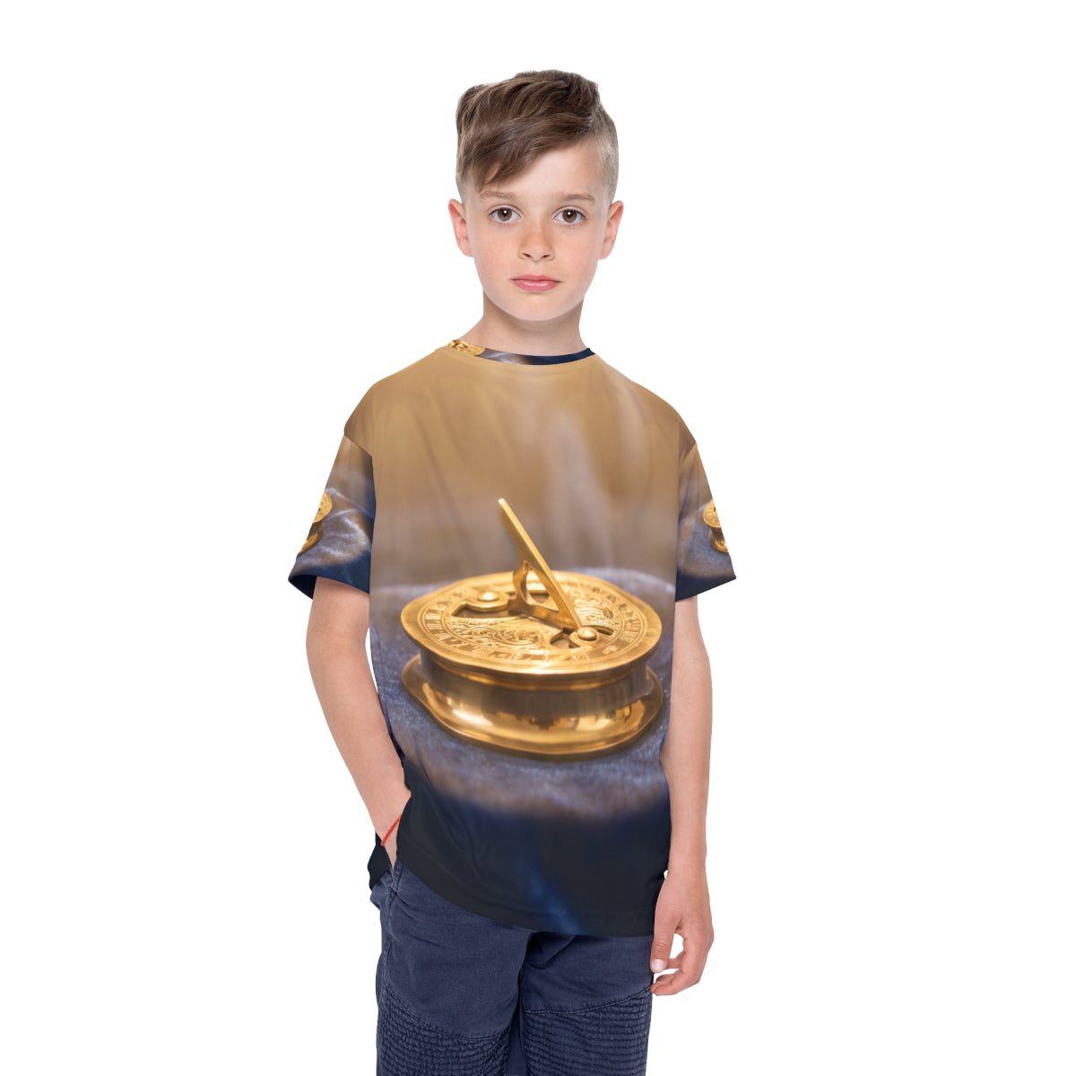 Kids Sports Jersey with Brass Astrolabe Art