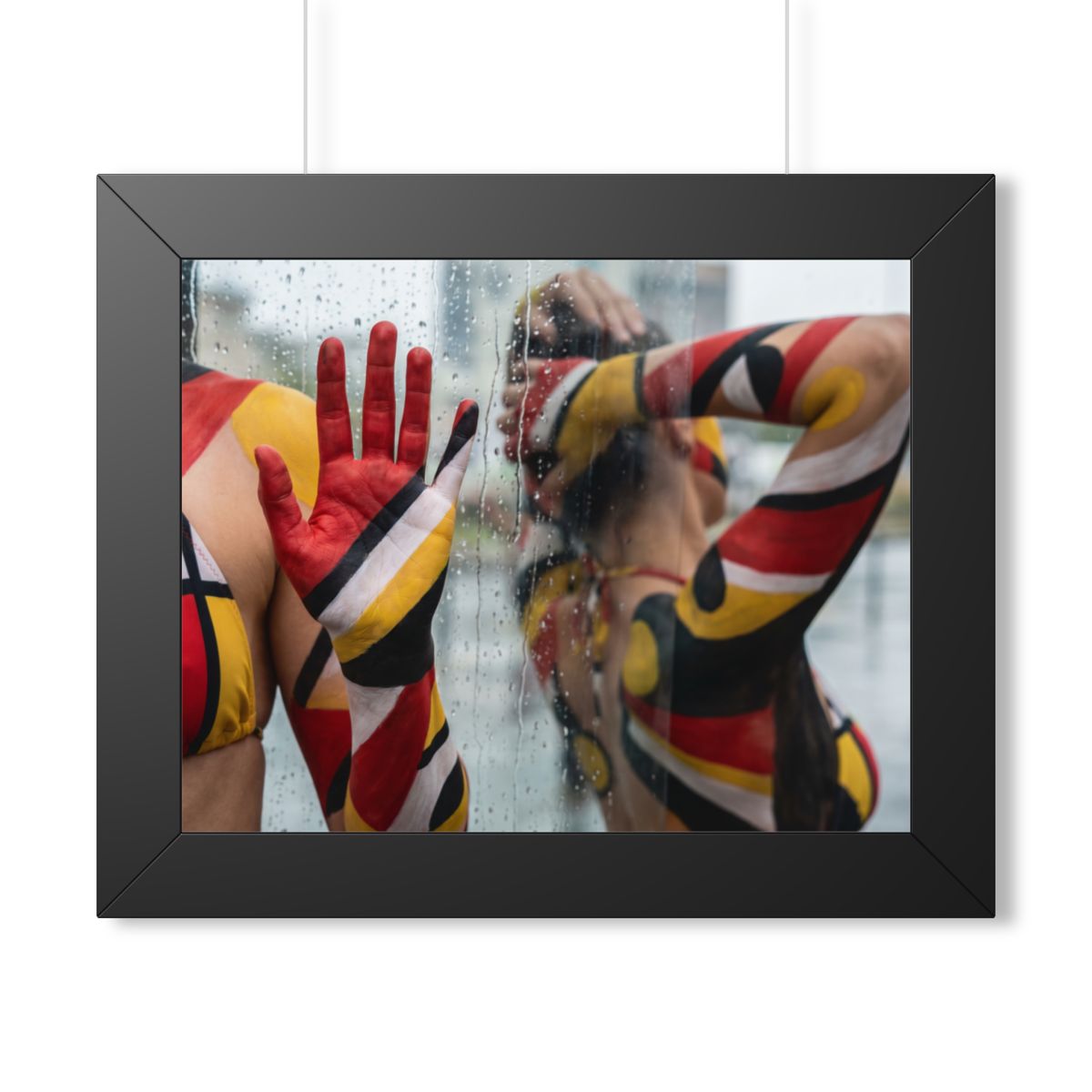Framed Horizontal Poster - Urban Prism Abstract Body Paint...