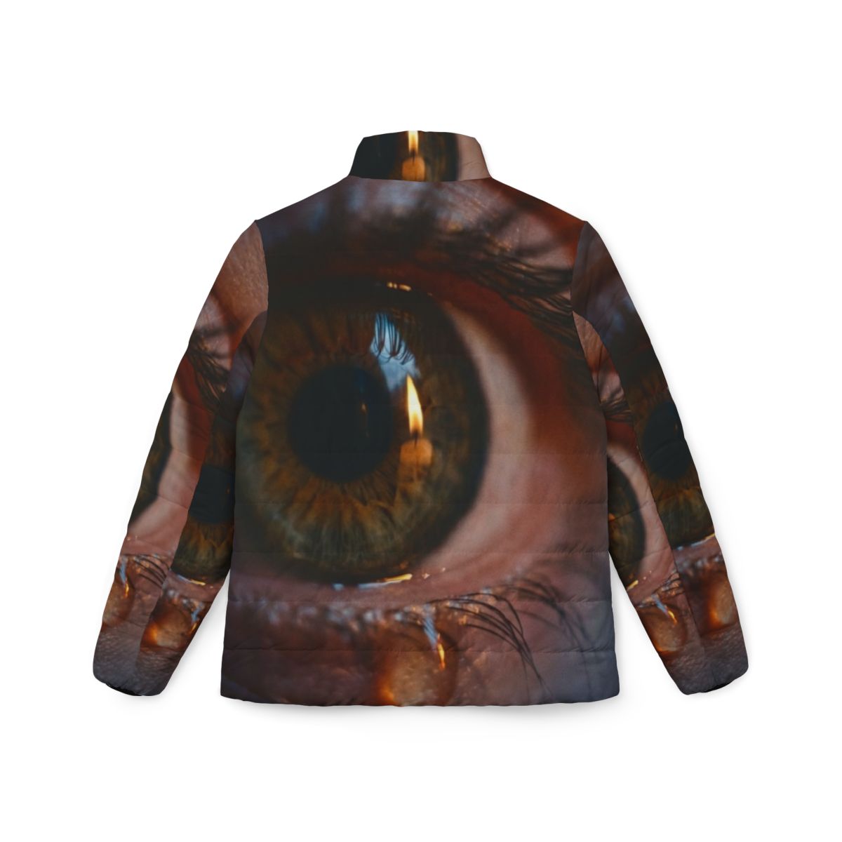 Women's Puffer Jacket - Amber Iris Reflection Fine Art Print...