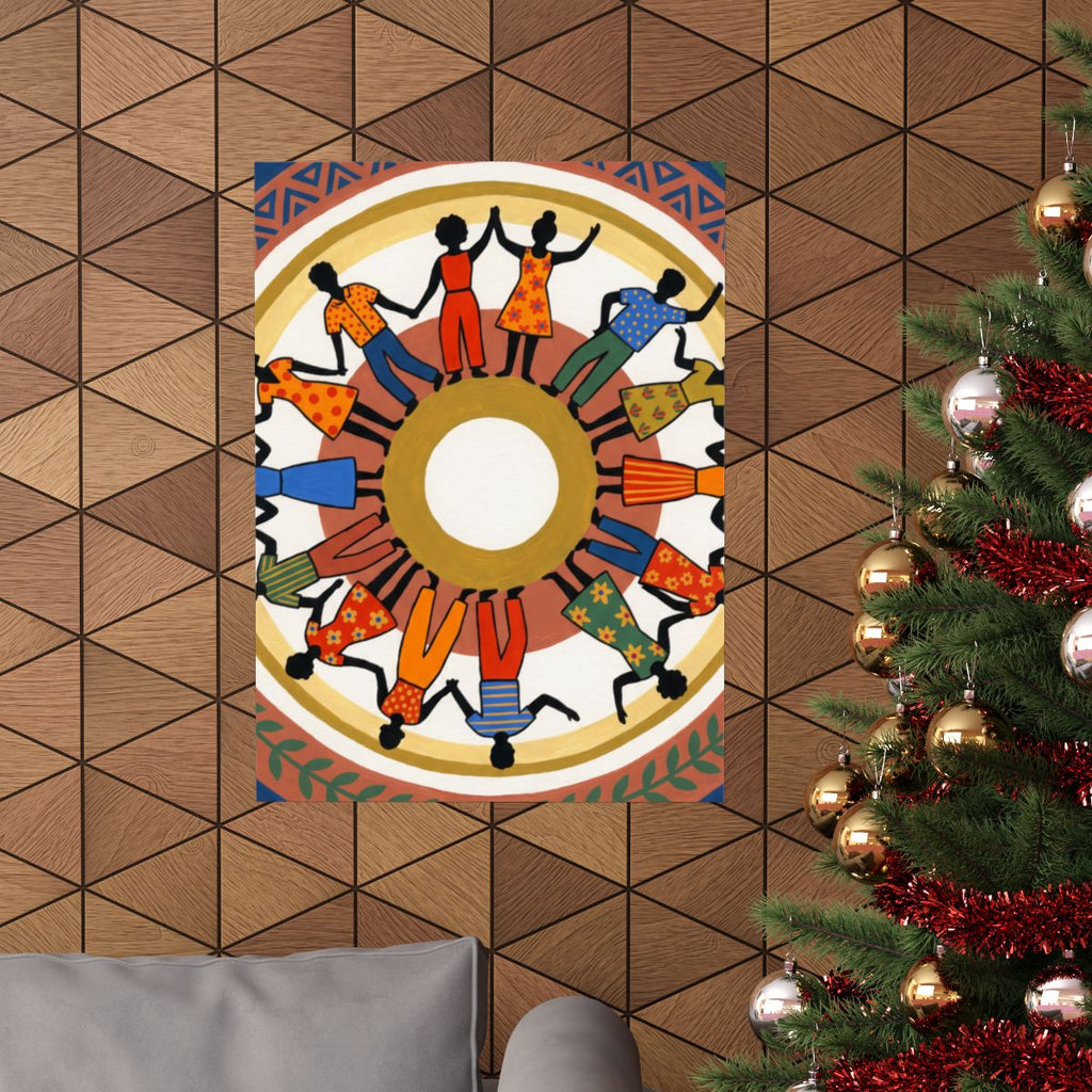 Matte Vertical Poster - Unity Mandala Folk Art (8×10 & 36×54)