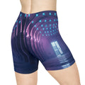 Women's Biker Shorts - Neon Arcade Glow | Echovira Gallery