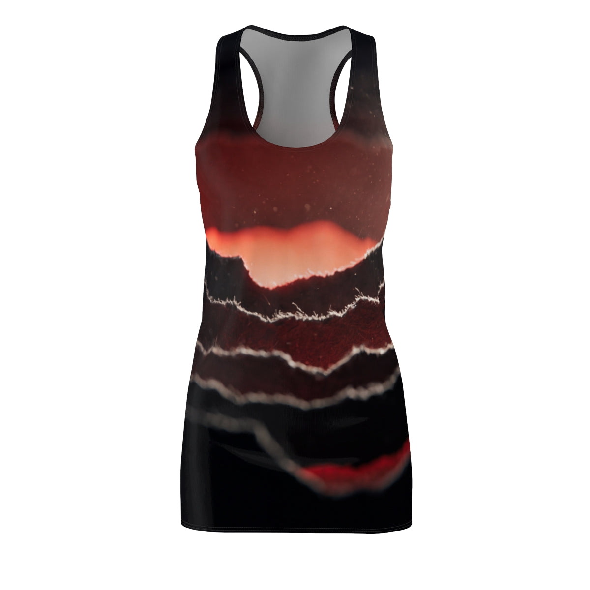 Crimson Vortex Abstract Art Racerback Dress