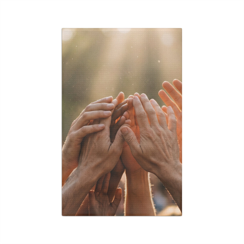 Microfiber Tea Towel - Golden Rays of Unity Wall Art |...