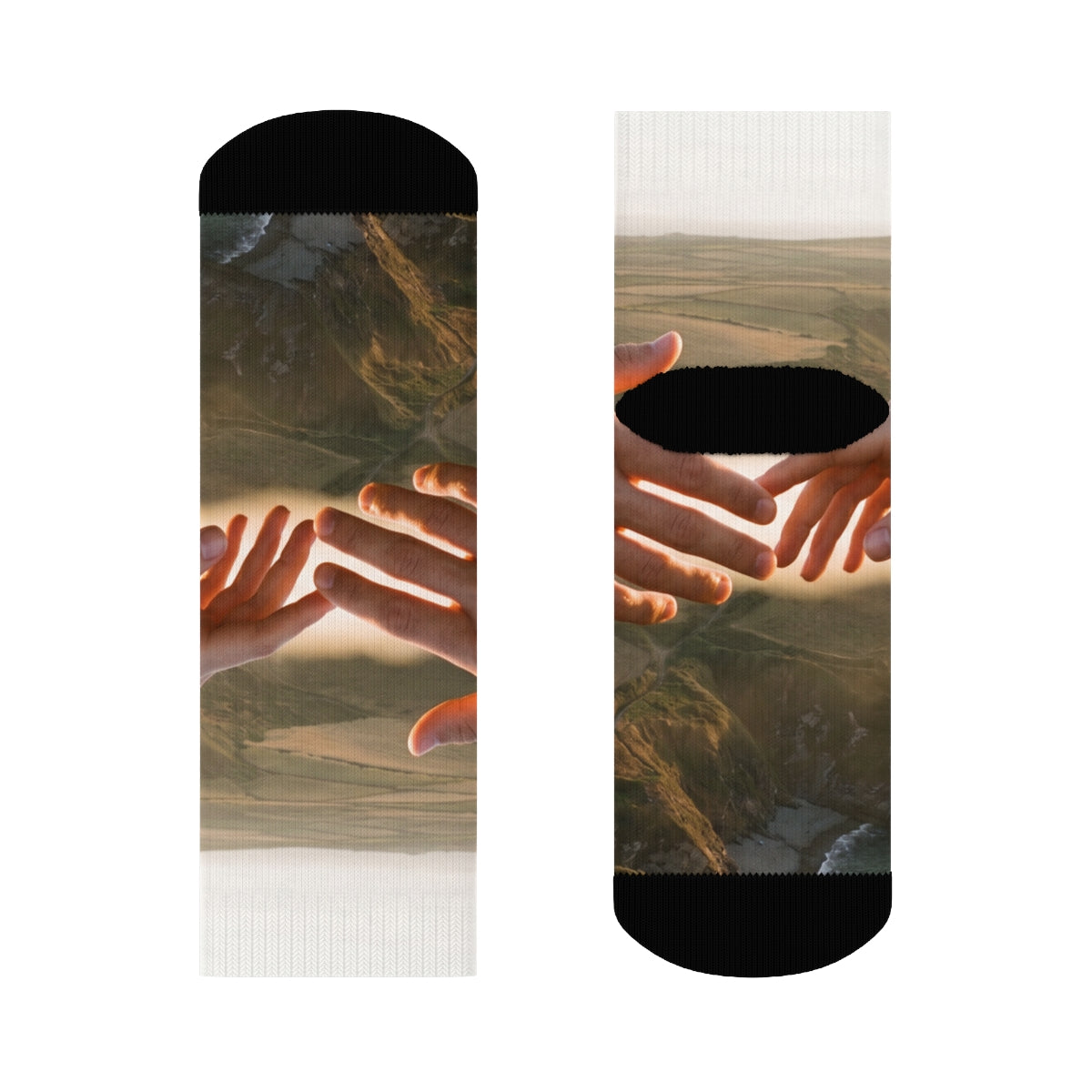 Crew Socks - The Infinite Touch | Ethereal Coastal Art |...