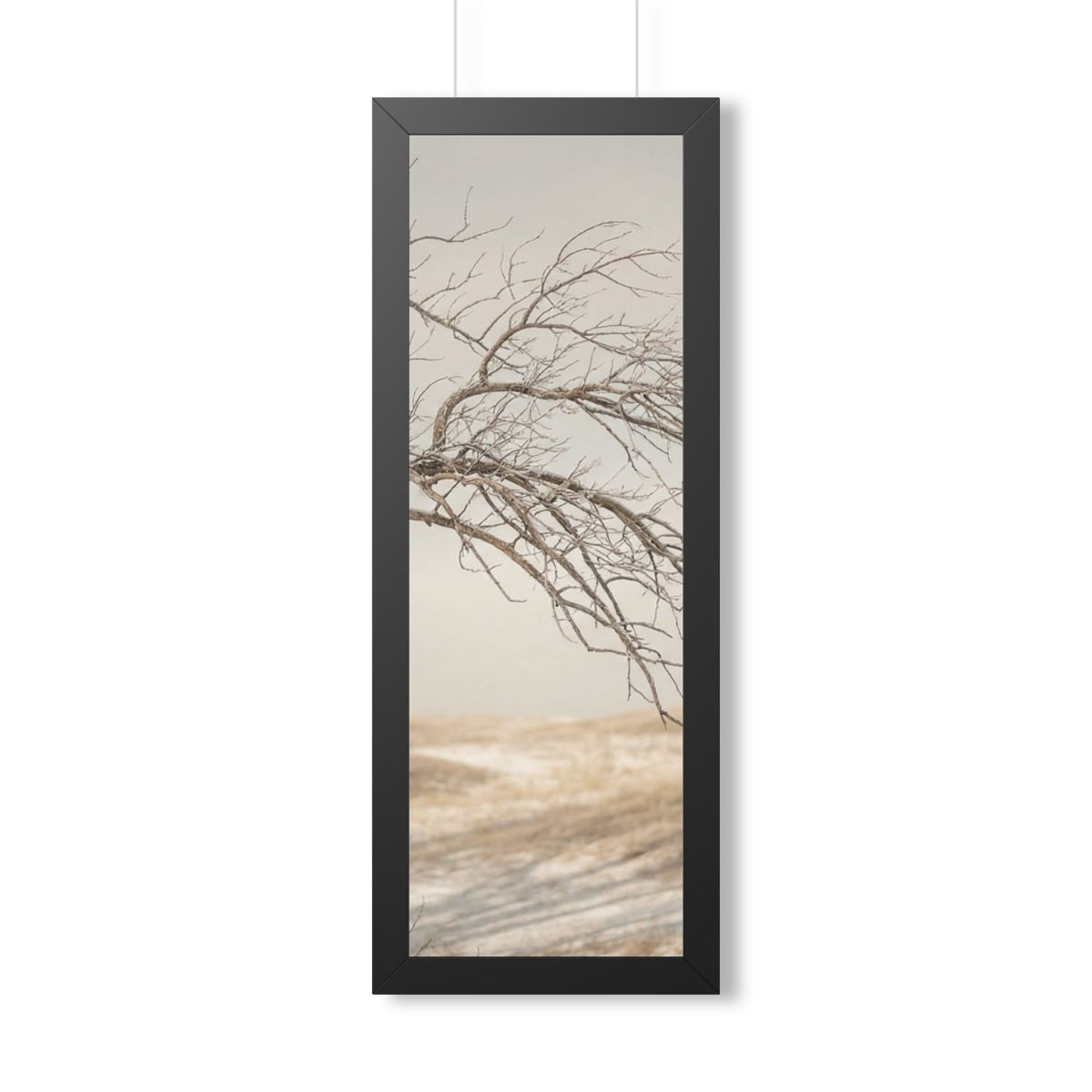 Framed Vertical Poster - Winter Branch Solitude Landscape —...