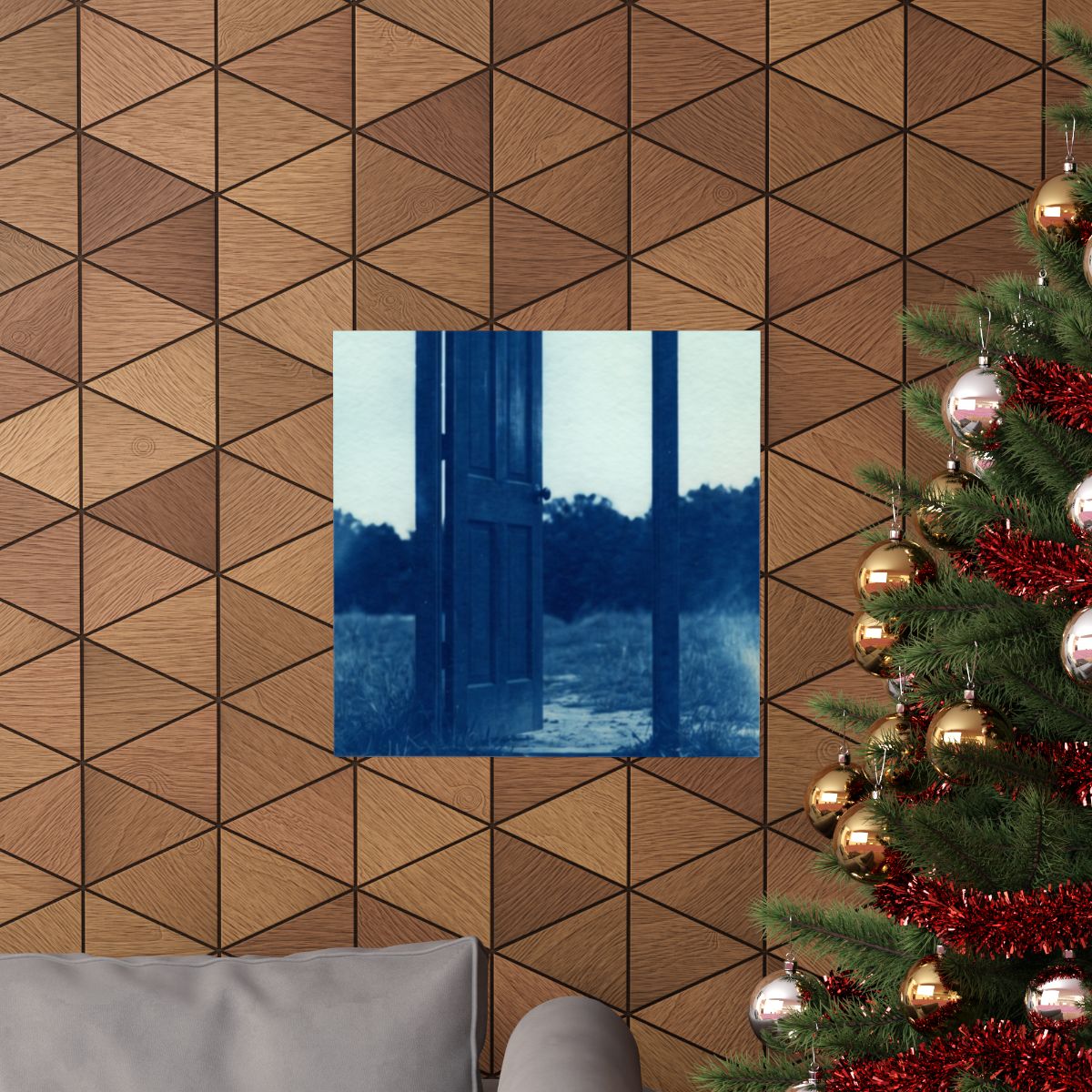 Matte Vertical Poster - Cyanotype Gate (8×10 & 36×54) |...