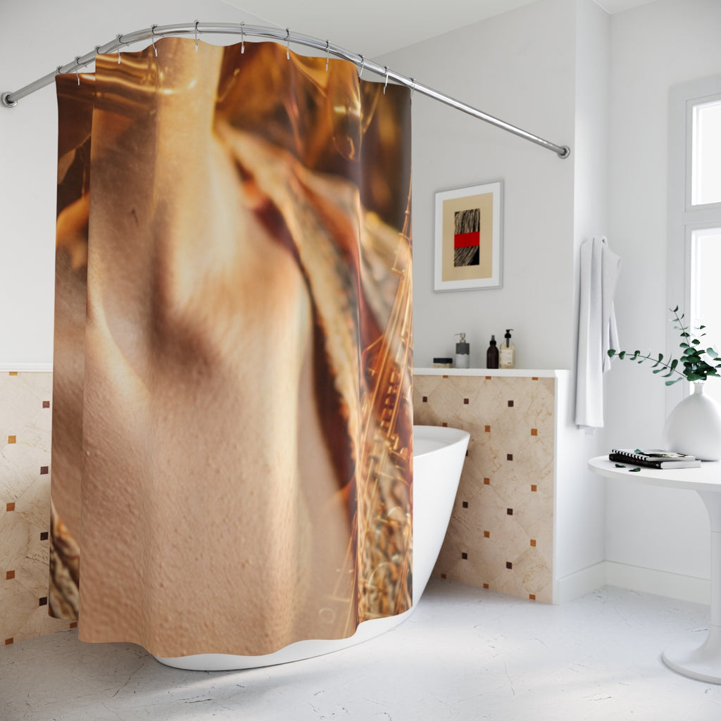 Shower Curtains - Midnight Brass Double Exposure Art Print |...