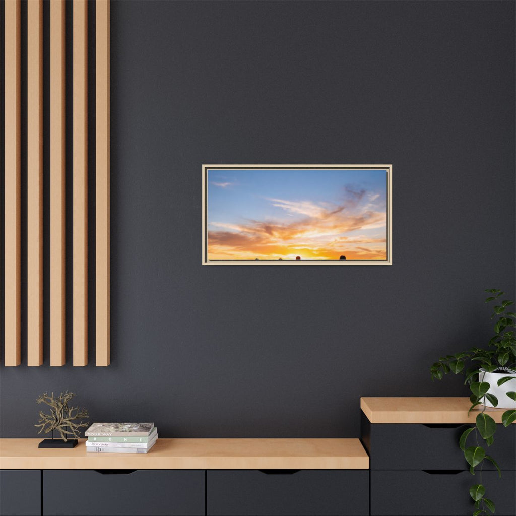 Framed Canvas - Sunset Silhouette — Natural / 1.25"