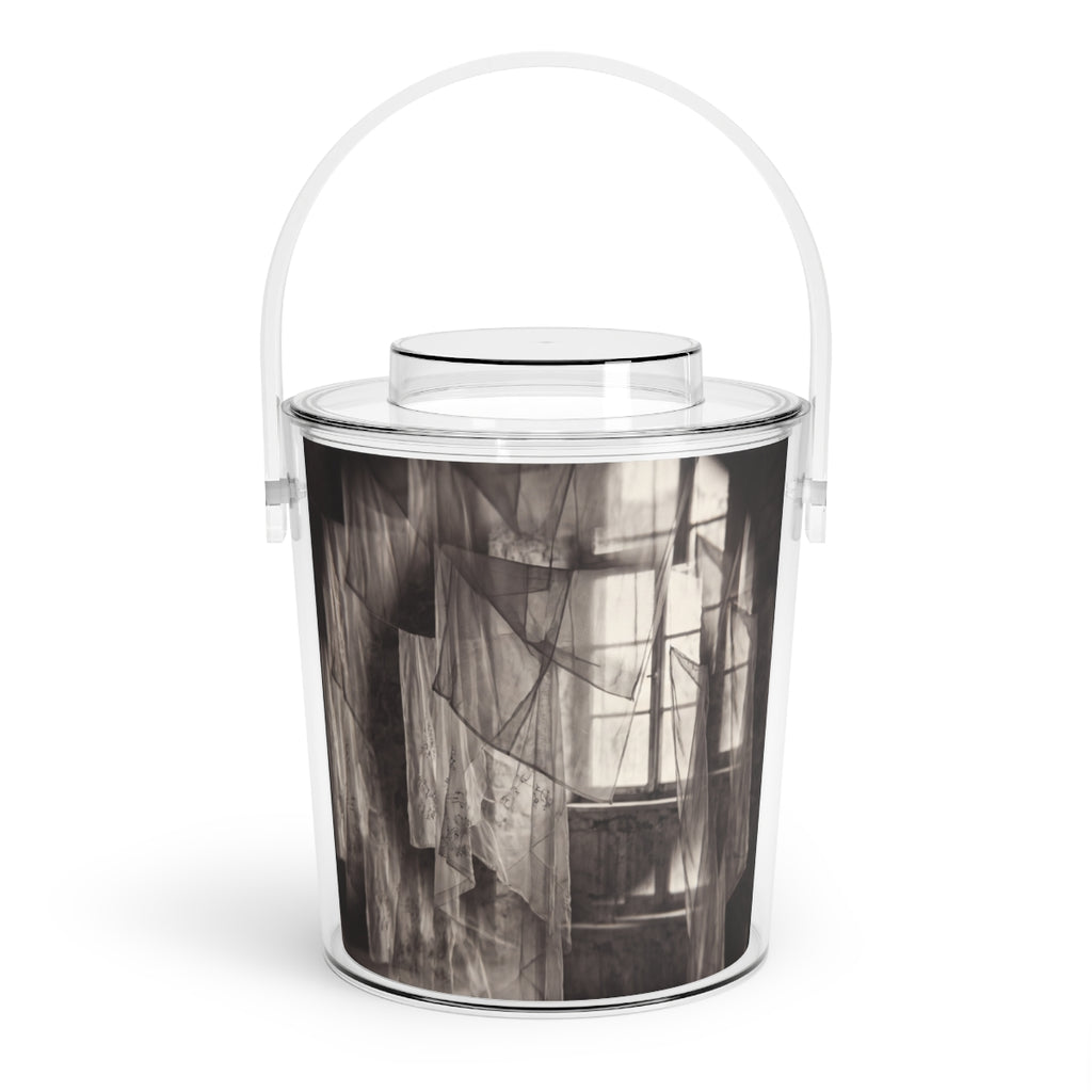 Ice Bucket with Tongs - Spectral Veils | Echovira Gallery