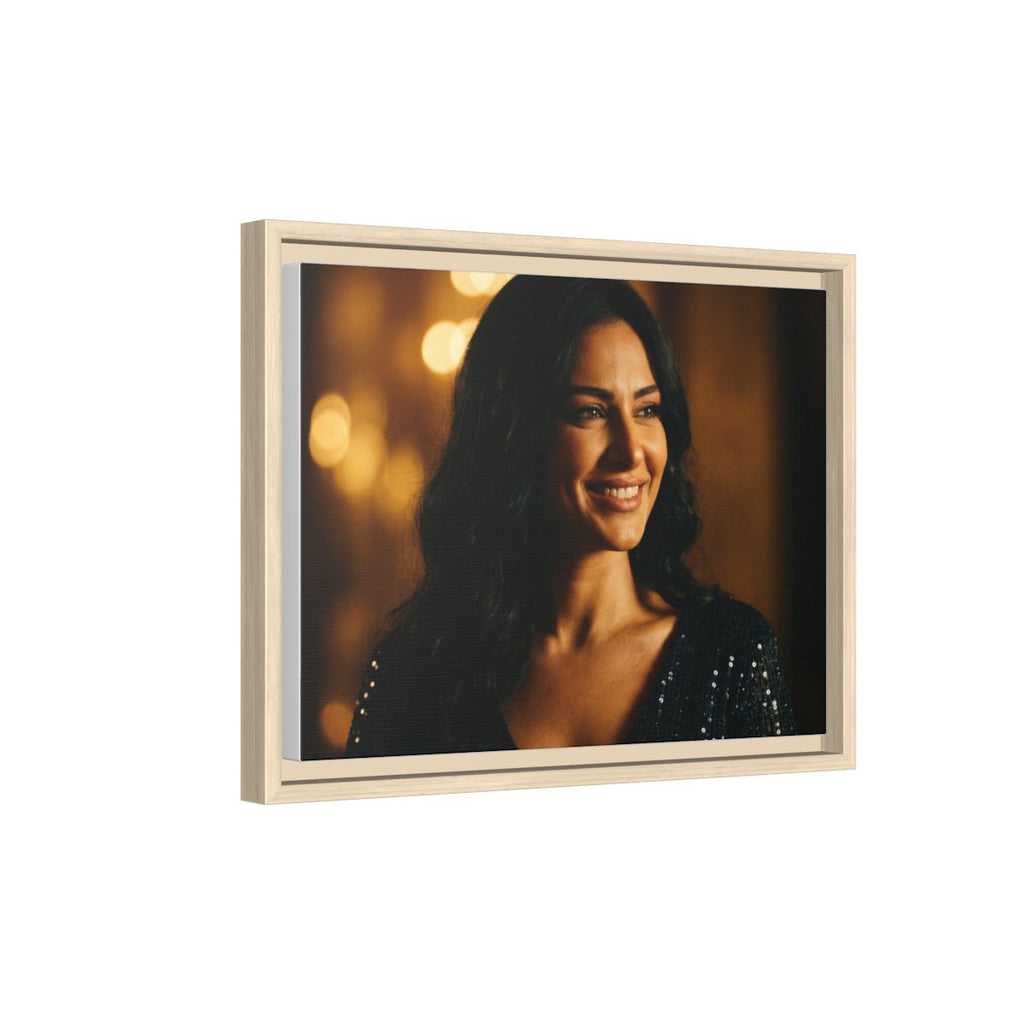 Framed Canvas Art - Golden Glamour — Natural / 1.25"