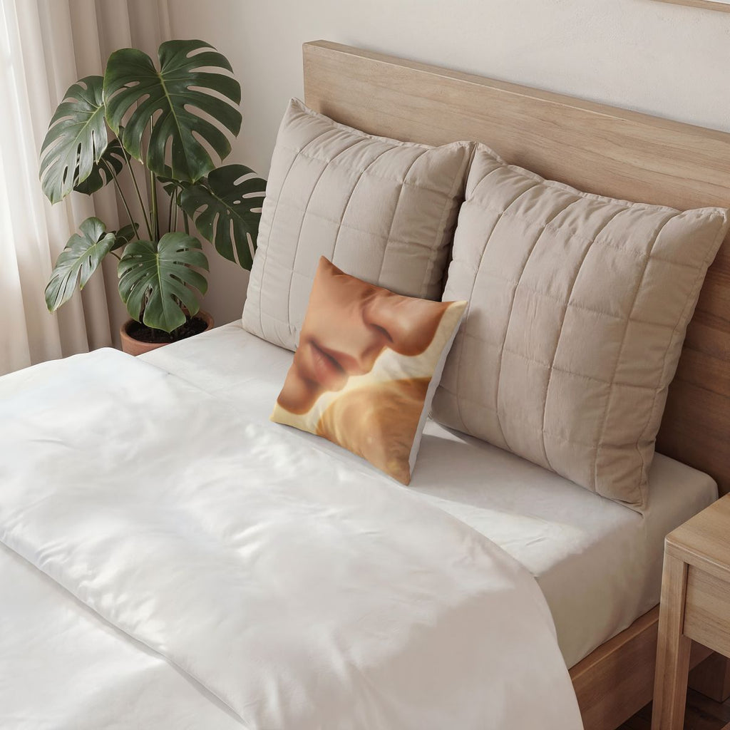 Poly Velvet Pillow - Golden Whisper Glow | Echovira Gallery